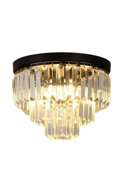 LİWORA Legendary 40 cm Crystal Stone Black Modern Living Room Chandelier