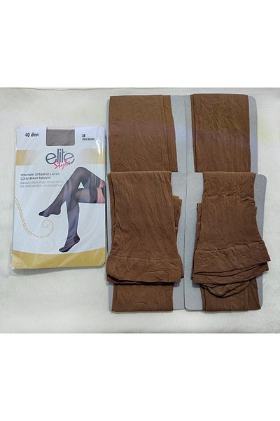 ELİTE STYLE 5-Piece Garter Stockings - Medium Thick Knee High Socks