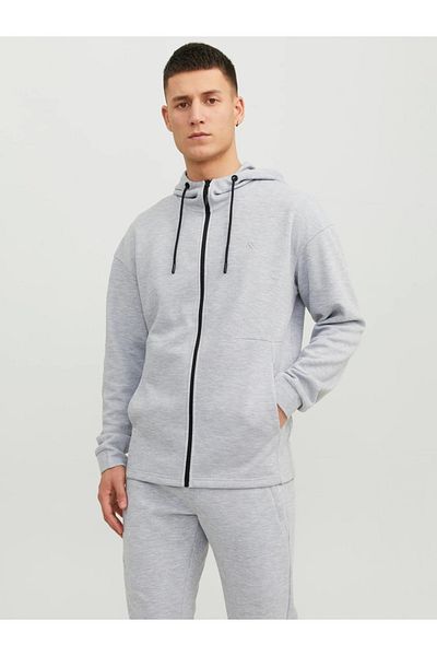 Jack & Jones Men's Hooded and Zippered Sweatshirt - 12240595
