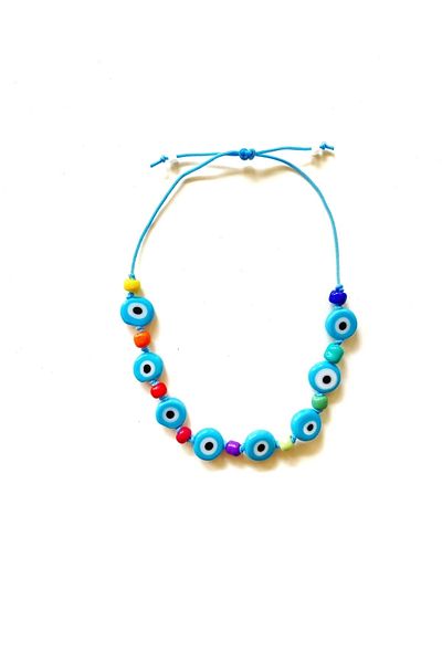 TAKI BY EKİN Elevator System Glass Evil Eye Beaded Baby-Child Anklet
