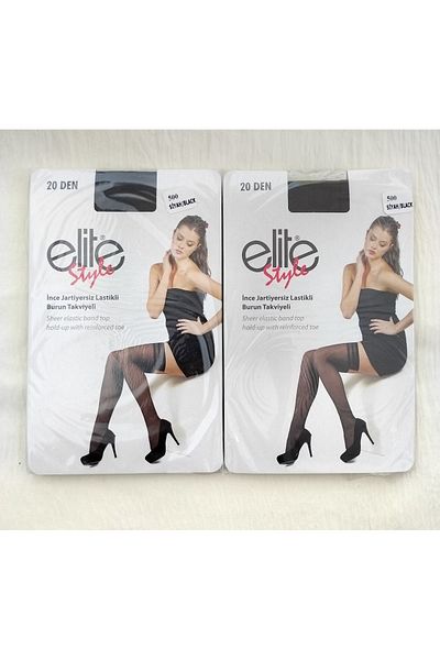 ELİTE STYLE Тънки чорапи над коляното без жартиери, 2 броя