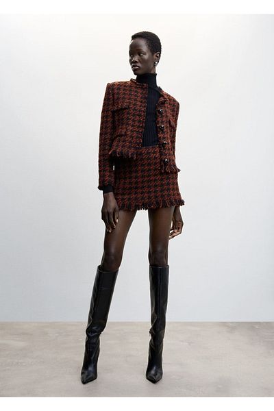 MANGO Woman Fusta din tweed
