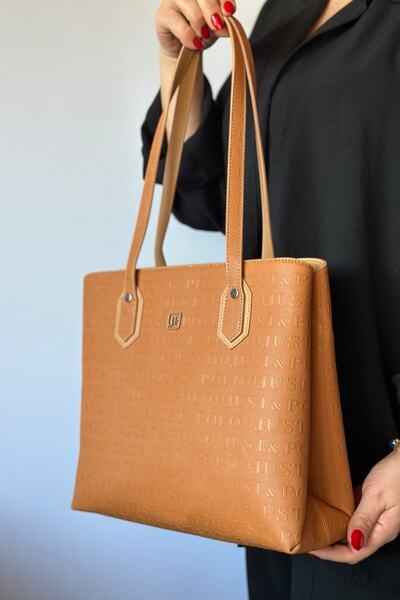 Just Polo 2 Compartment 5 Compartment Embossed Printed Large Size Women's Sho...