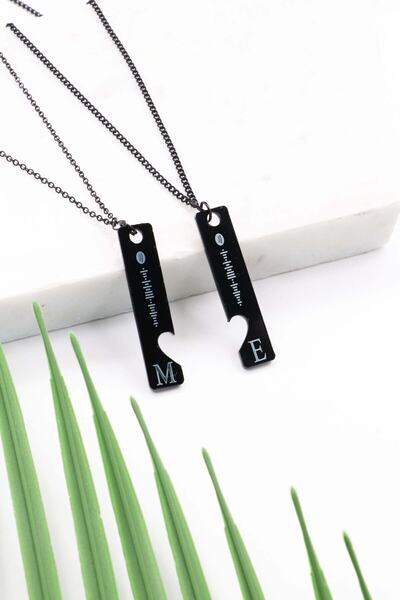 Northwatch Çift Spotify Kod Kişiye Özel Siyah Renk Kalp Kolye