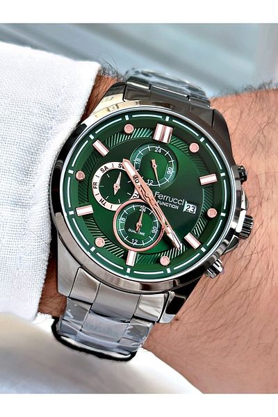 Ferrucci Smoked Color Classic Model Functions Active Steel Strap Original Men's Wristwatch + BRACELET WITH GIFT