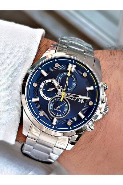 Ferrucci Silver Color Classic Model Functions Active Steel Strap Original Men's Wristwatch + BRACELET WITH GIFT