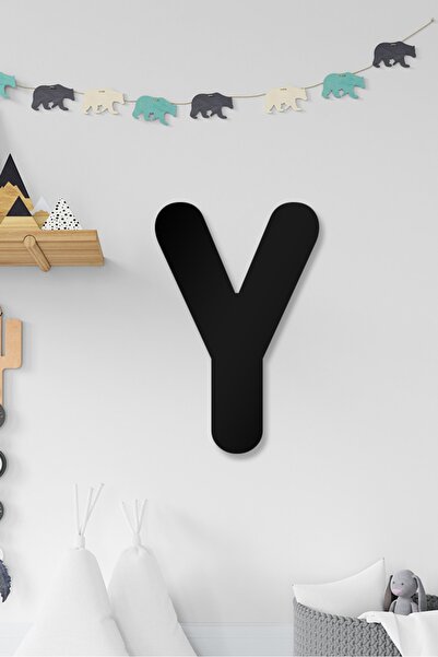 AHWALL Litera Y - Decor de perete din lemn completabil pentru scrisul numelui