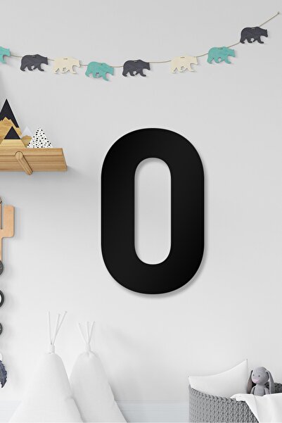 AHWALL Litera O - Decor de perete din lemn completabil pentru scrierea numelui