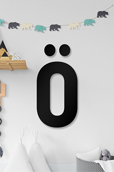 AHWALL Litera O - Decor de perete din lemn completabil pentru scrisul numelui