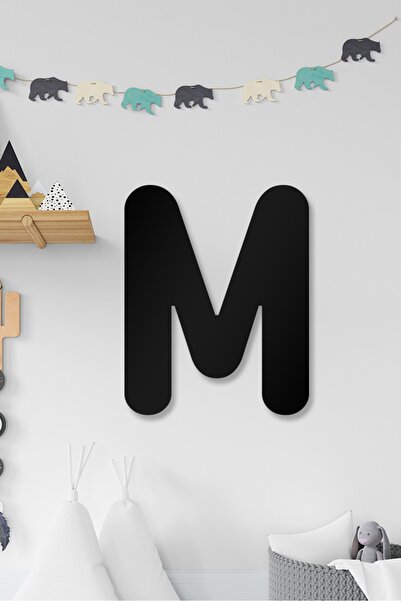 AHWALL Literele M - Decor de perete din lemn completabil pentru scrierea numelui