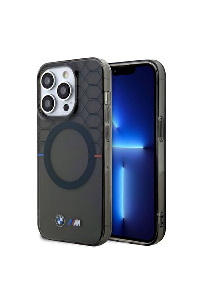BMW Iphone 14 Pro Uyumlu Orjinal Lisanslı Ürün Kılıf Magsafe Şarj Özellikli M Dizayn Kapak