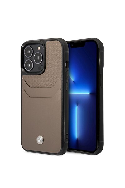 BMW Iphone 14 Pro Uyumlu Orjinal Lisanslı Ürün Kılıf Deri Kartlıklı Dizayn Kapak
