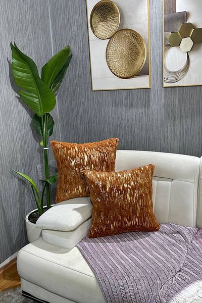 Paris Life Gilded Plush Rabbit Rabbit Throw Pillow Cover Square - Cinnamon