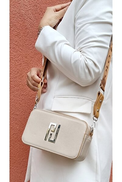 Just Polo justpolo kadın krem taba 2 askılı 3 bölmeli omuz ve çapraz çantası