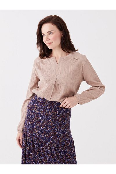 LC Waikiki Women's Long Sleeve Leakage Collar Blouse