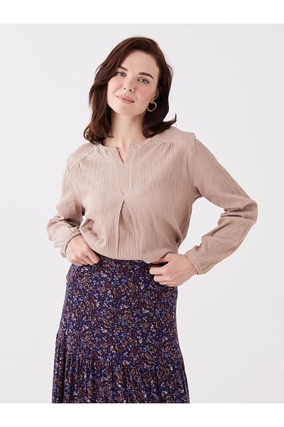 LC Waikiki Women's Long Sleeve Leakage Collar Blouse