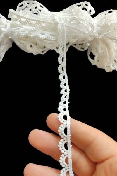 DUAYEN Güpür Dantel Zincir Kenar Desen 1 metre