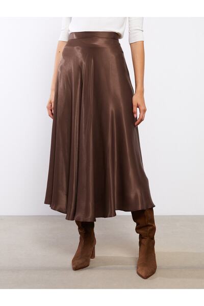 LC Waikiki Obyčejná saténová dámská sukně