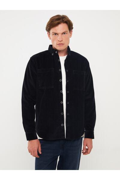LC Waikiki Regular Fit Uzun Kollu Kadife Erkek Gömlek