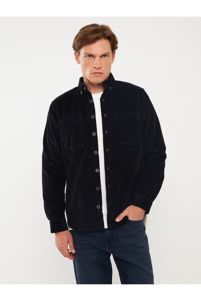 LC Waikiki Regular Fit Uzun Kollu Kadife Erkek Gömlek