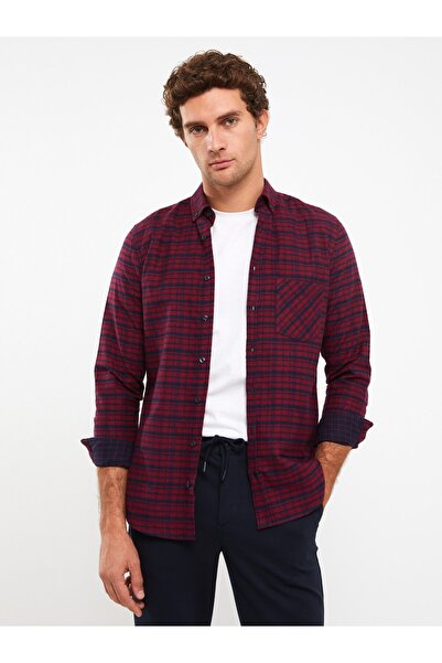 LC Waikiki Plaid Patterned Regular Fit Men's Long Sleeve Shirt