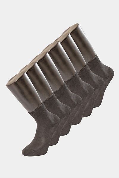 TÜREN Türen 9102 Ανδρικές κάλτσες Anthracite Bamboo Half Socket - Συσκευασία των 6