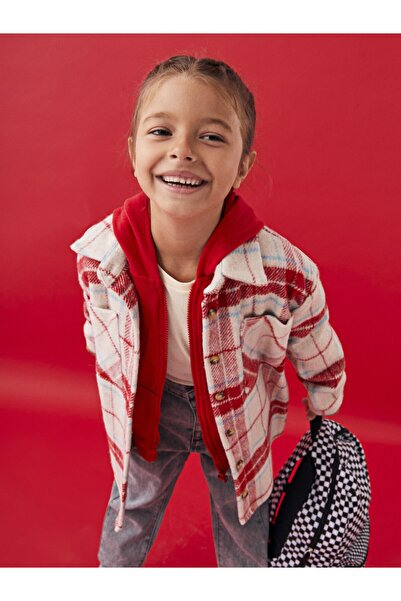 LC Waikiki Plaid Long Sleeve Girl's Shirt Jacket