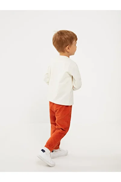 LC Waikiki Basic Velvet Baby Boy Trousers with Elastic Waist