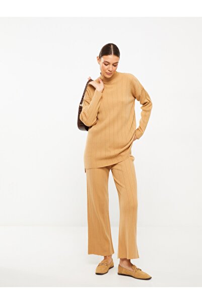 LC Waikiki Γυναικείο ριγέ πλεκτό παντελόνι - Ελαστική μέση