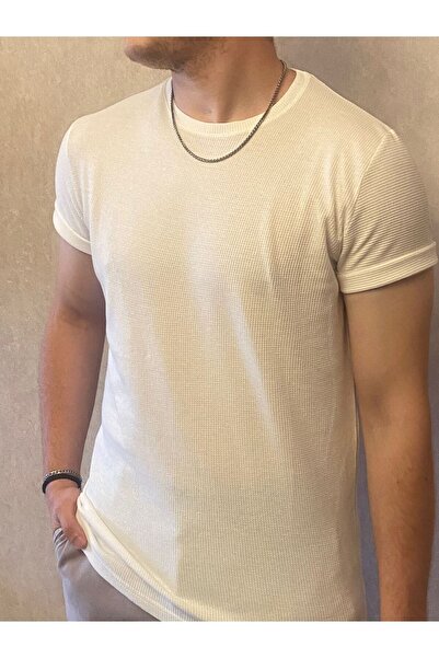 Beyaz Erkek Ottoman Kumaş T-shirt