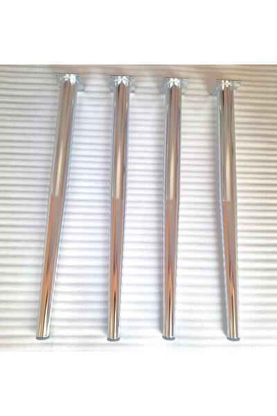 DEMONTEPARK 4 bucăți picior conic metalic-picior de masă-culoare argintie-73,5 cm-(DIAMETRUL ȚEVII 5,1 CM)