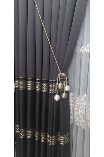 ÖzenEvim 4 Toplu Fon Perde Toplama Aparatı Kornişe Takmatik Vizon Beyaz Tavan Braçolu ( 2adet)