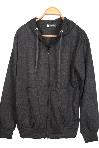 FATELLA Unisex Hooded Zipper Pocket Thin Combed Cotton Basic School Sweatshirt Cardigan