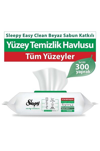 Sleepy Easy Clean Surface Cleaning Towel 3X100 (300 Sheets)