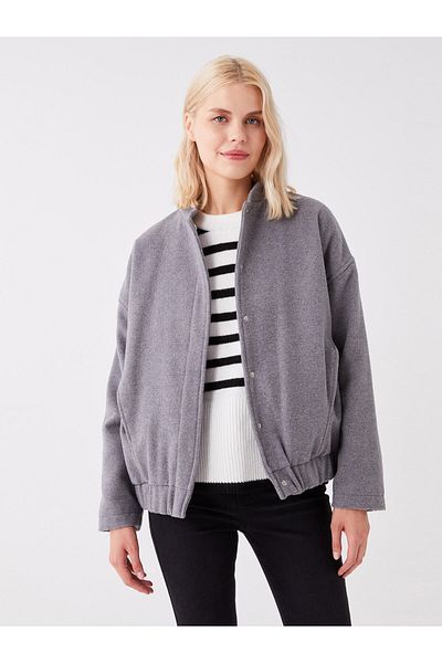 LC Waikiki Obyčejná dámská školní bunda oversize s dlouhým rukávem
