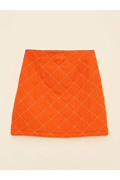 LC Waikiki Zippered Waist Quilted A-line Women's Skirt