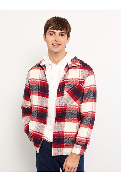 LC Waikiki Plaid Patterned Regular Fit Men's Lumberjack Shirt - Long Sleeve Jacket