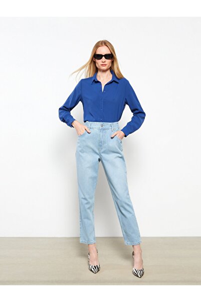 LC Waikiki Γυναικείο τζιν παντελόνι με ψηλή μέση, άνετο και ίσιο