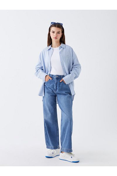 LC Waikiki Jeanshose mit Ballon-Schnitt für Damen mit hoher Taille
