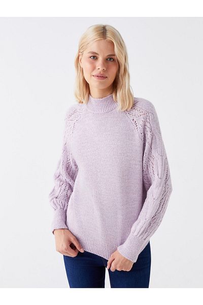 LC Waikiki Dámský pletený svetr s dlouhým rukávem - stojáček