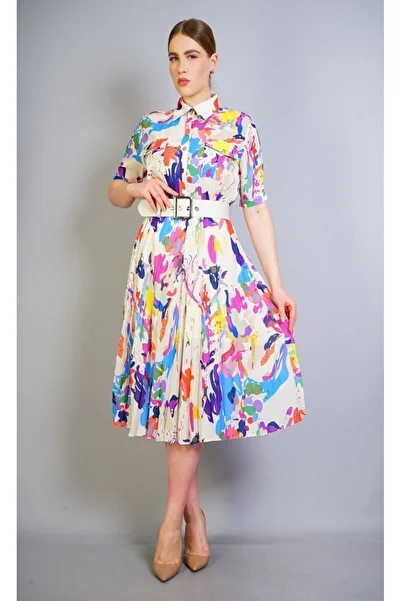 DOJERY POLO NECK PRINTED LARGE SIZE DRESS SUITABLE FOR DAILY WEAR