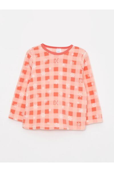 LC Waikiki Bisiklet Yaka Uzun Kollu Desenli Polar Kız Bebek Pijama Takımı