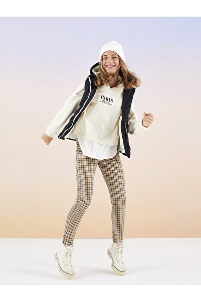 LC Waikiki Καρό κοριτσίστικο καλσόν με ελαστική μέση