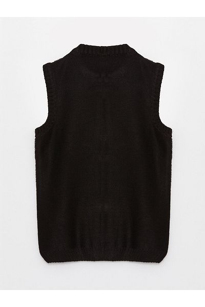 LC Waikiki Basic Strickweste für Mädchen mit Rundhalsausschnitt