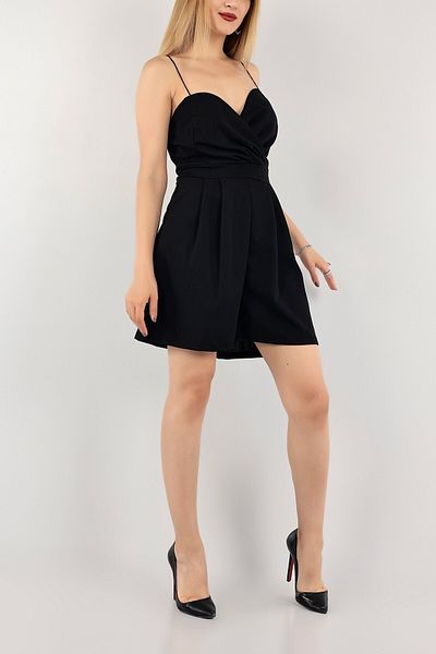 Secret Passion Lingerie Μαύρο μίνι βραδινό φόρεμα με εύκαμπτο κρεπ υφασμάτινο λουράκι και σορτς 582155 695