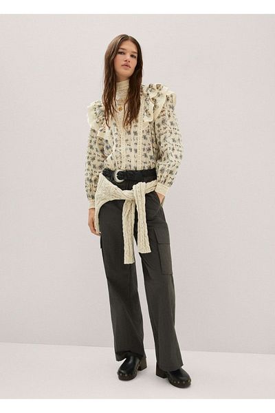 MANGO Woman Pantaloni cargo cu buzunare