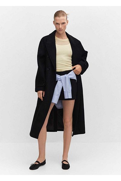 MANGO Woman Übergroßer Wollmantel