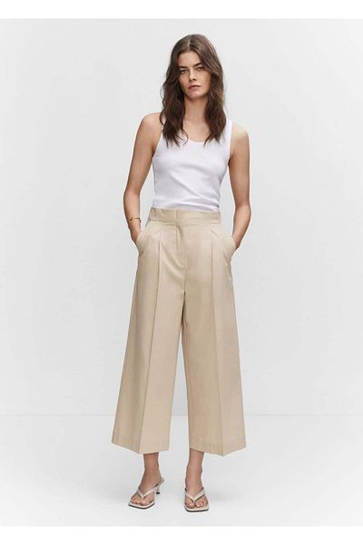 MANGO Woman Pantaloni culotte din bumbac