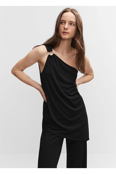 MANGO Woman Asymmetric top with metallic details