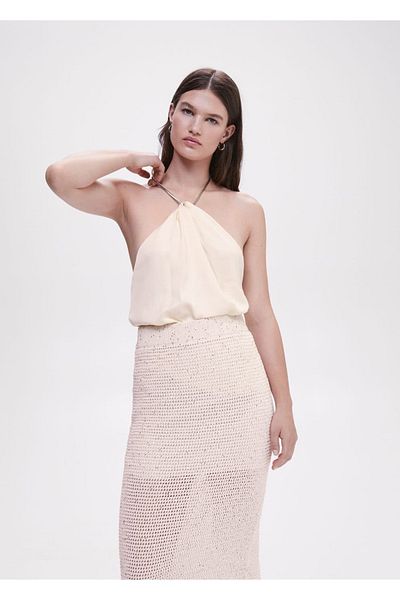 MANGO Woman Chain detailed top